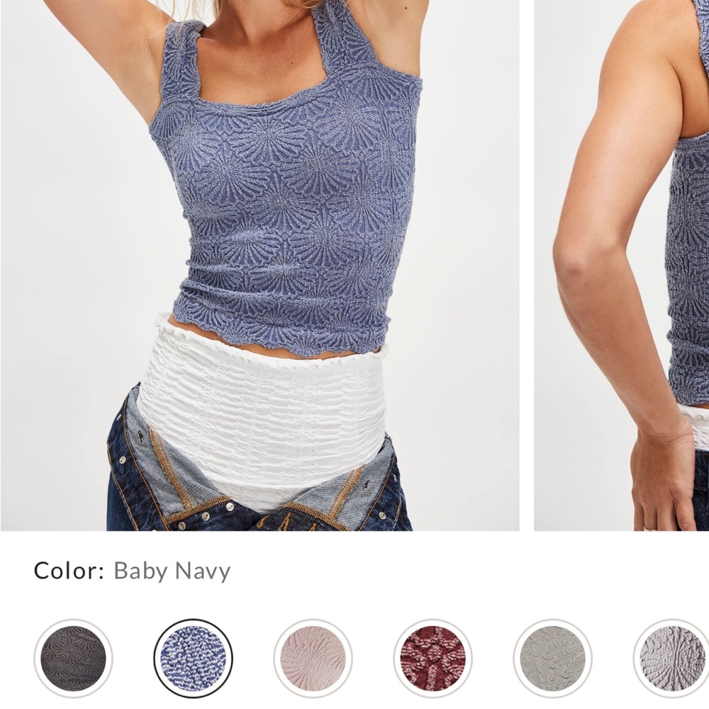 Women's Blue Textured Top